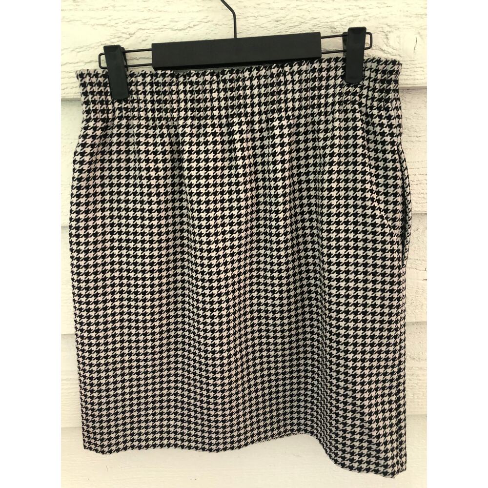 J.Crew Houndstooth Pencil Skirt Black White Classic Preppy Size 4 - Picture 2 of 4